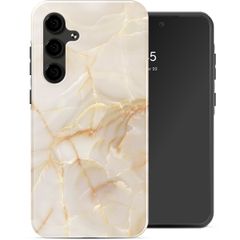 Selencia Coque arrière Vivid Samsung Galaxy S24 FE - Golden Beige Marble
