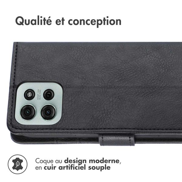imoshion Étui de télephone portefeuille de luxe Motorola Moto G75 5G - Noir