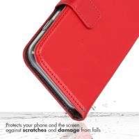 Selencia Étui portefeuille en cuir véritable Apple iPhone 13 Mini - Rouge