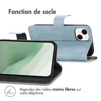 imoshion Étui de télephone portefeuille de luxe Apple iPhone 14 Plus - Bleu clair