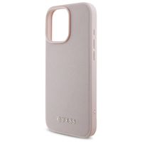 Guess Coque Grained MagSafe avec Flower Charm Strap Apple iPhone 16 Pro - Rose