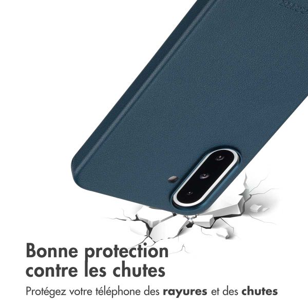 Accezz Coque arrière en cuir avec MagSafe Samsung Galaxy A36 / A56 - Nightfall Blue