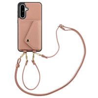 Selencia Coque de télephone Sera avec cordon et porte-cartes enveloppe Samsung Galaxy A36 / A56 - Old Pink