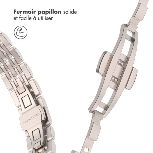 Selencia Bracelet en acier slim style Jubilee Apple Watch | 38/40/41/42 mm - Starlight