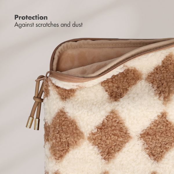Selencia Housse laptop teddy 15-16 pouces - Checks
