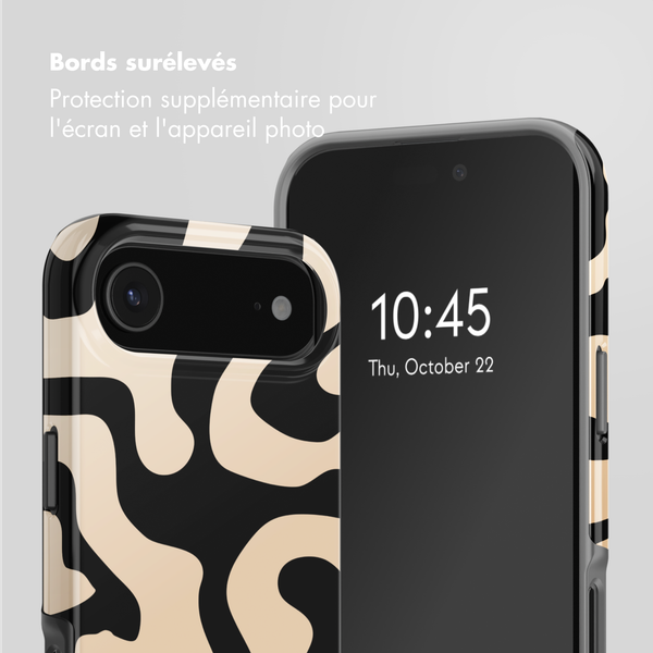 Selencia Coque arrière Vivid avec MagSafe Apple iPhone Air - Art Wave Black