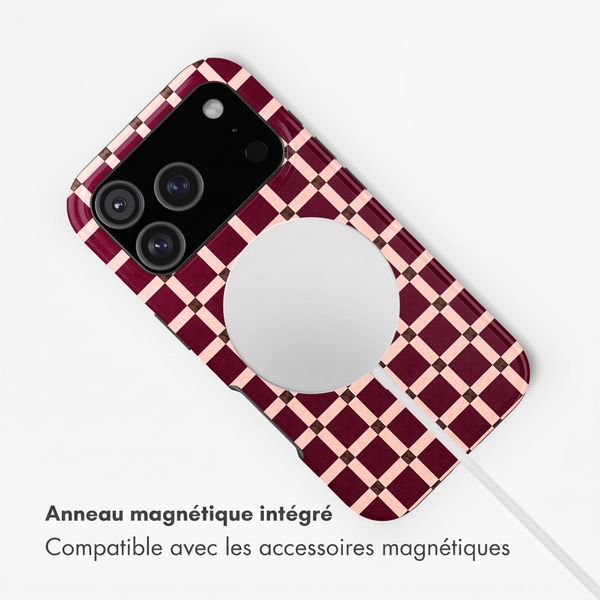 Selencia Coque arrière Vivid avec MagSafe Apple iPhone 18 Pro / 17 Pro - Check This Burgundy