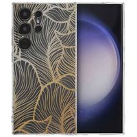 imoshion Coque Design Samsung Galaxy S24 Ultra - Golden Leaves Transparent