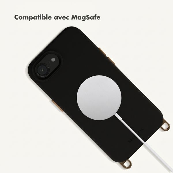 Selencia Coque arrière Rivièra avec MagSafe avec crochets amovibles Apple iPhone 17e / 16e - Velvet Black
