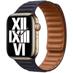 Apple Bracelet Leather Link Apple Watch | 44/45/46/49 mm - Taille M/L - Ink