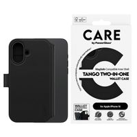 CARE by PanzerGlass Étui de télephone portefeuille Tango 2 en 1 avec MagSafe Apple iPhone 16 - Black