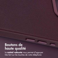 Accezz Coque arrière en cuir avec MagSafe Apple iPhone 17e / 16e - Heath Purple