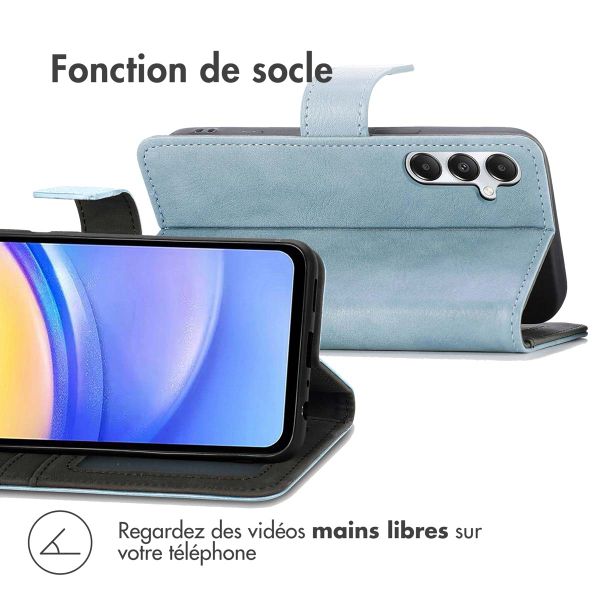 imoshion Étui de télephone portefeuille de luxe Samsung Galaxy A15 (5G/4G) - Bleu clair