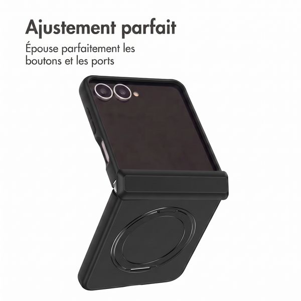 Accezz Color Backcover avec MagSafe et support à anneau Samsung Galaxy Z Flip 8 - Noir