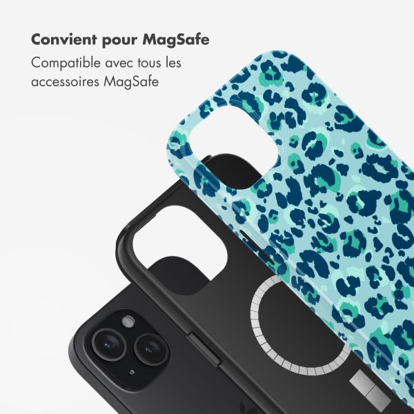 Selencia Coque arrière Vivid avec MagSafe Apple iPhone 15 - Wild Spots Light Blue