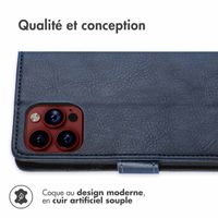 imoshion Étui de télephone portefeuille de luxe Apple iPhone 15 Pro Max - Bleu foncé