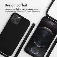 imoshion Coque en silicone avec cordon Apple iPhone 12 (Pro) - Noir