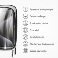 imoshion Support de téléphone pour vélo avec visière pare-soleil - Résistant aux éclaboussures - Universel - Noir
