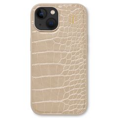 iDeal of Sweden Coque Vegan Leather Apple iPhone 17e / 16e / 15 / 14 / 13 - Warm Beige Croco