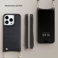 Selencia Coque de télephone Nova avec cordon et porte-cartes Apple iPhone 15 Pro - Noir