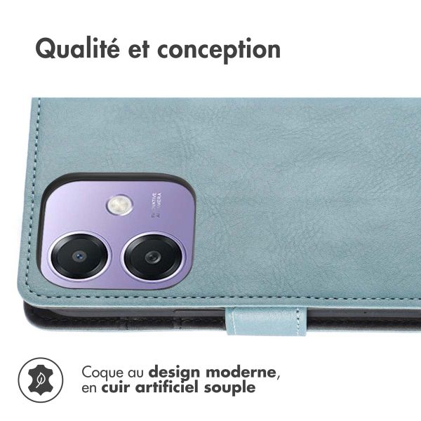 imoshion Étui de télephone portefeuille de luxe Oppo A40 (4G) / Oppo A40M (4G) / Oppo A60 (5G) - Bleu clair