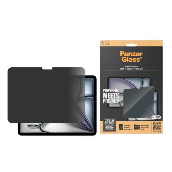 PanzerGlass Protection d'écran Privacy Ultra-Wide Fit Apple iPad Air 11 pouces (2026) M4 / (2025) M3 / (2024) M2 / iPad 11 (2025) A16 / iPad 10 (2022)