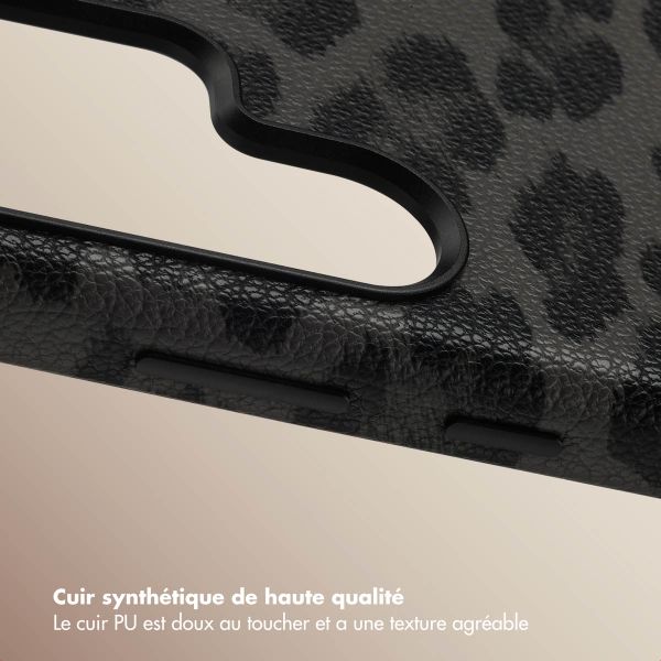 Selencia Coque Sabi imprimé panthère avec MagSafe Samsung Galaxy S25 Ultra - Midnight Black