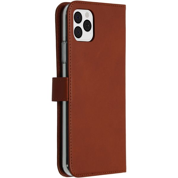 Selencia Étui portefeuille en cuir véritable Apple iPhone 11 Pro Max - Marron clair