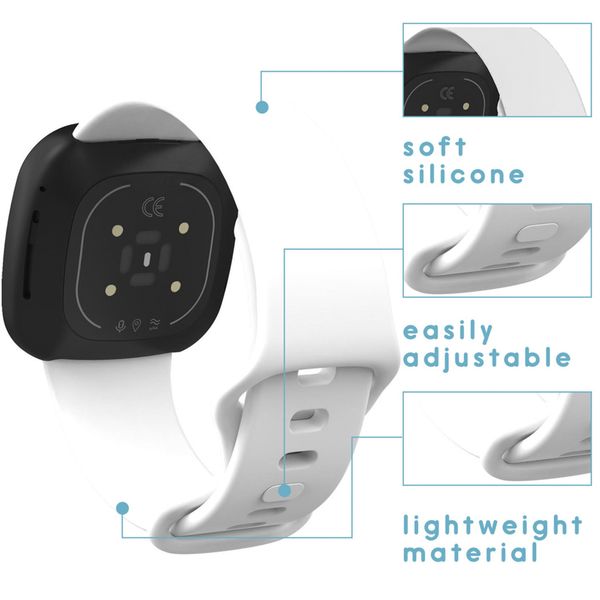 imoshion Bracelet sport en silicone Fitbit Versa 4 / 3 / Sense (2) - Blanc