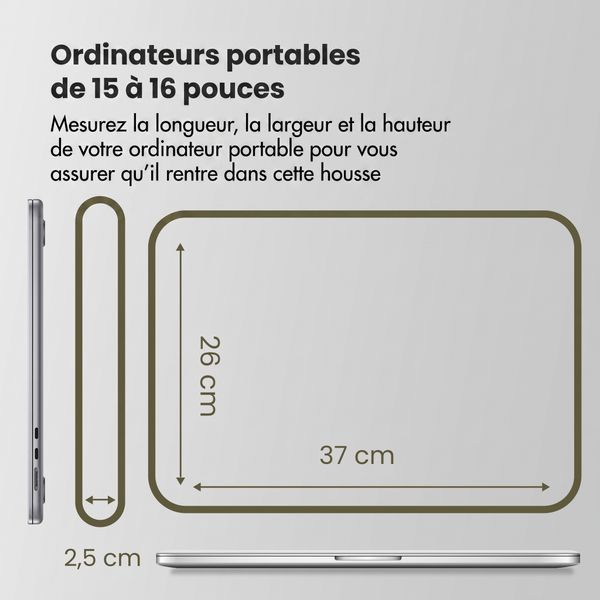 Accezz Pochette ordinateur 15-16 pouces - Noir