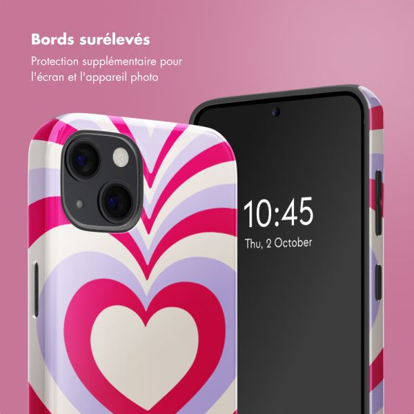 Selencia Coque arrière Vivid avec MagSafe Apple iPhone 13 - Double Hearts Rubine Red Lilac