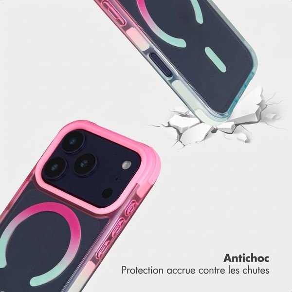 Selencia Coque arrière MagSafe Gradient Apple iPhone 17 Pro Max - Rose / Bleu