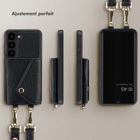 Selencia Coque de télephone Sera avec cordon et porte-cartes enveloppe Samsung Galaxy S23 - Noir
