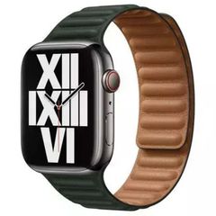 Apple Bracelet Leather Link Apple Watch | 44/45/46/49 mm - Taille M/L - Sequoia Green