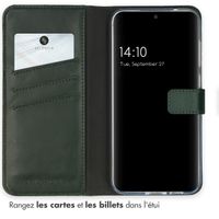 Selencia Étui portefeuille en cuir véritable Samsung Galaxy S23 FE - Vert