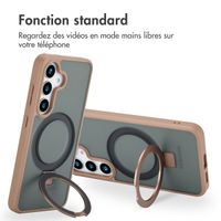 Accezz Coque Ring Stand avec MagSafe Samsung Galaxy S25 - Marron
