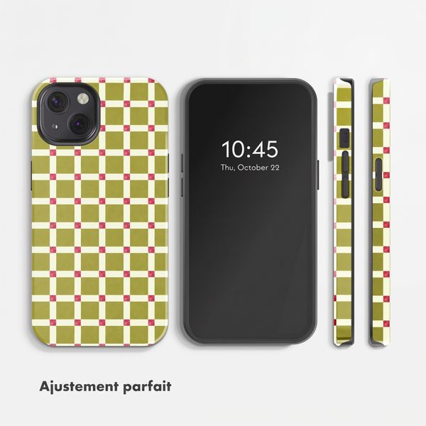 Selencia Coque arrière Vivid avec MagSafe Apple iPhone 13 - Check This Olive