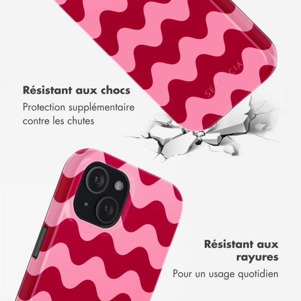 Selencia Coque arrière Vivid avec MagSafe Apple iPhone 15 - Wave Vibes Lipstick