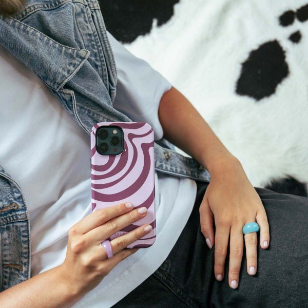Selencia Coque arrière Vivid avec MagSafe Apple iPhone 14 - Wavy Swirl Pink Plum