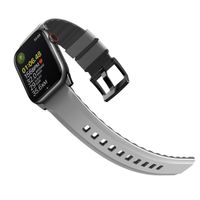 Uniq Bracelet Linus AiroSoft™ en silicone Apple Watch | 44/45/46/49 mm - Chalk Grey