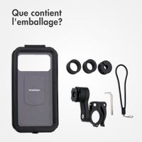 imoshion Support de téléphone premium pour vélo - Résistant aux éclaboussures - Rotation à 360° - Universel - Noir
