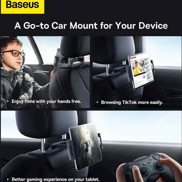 Baseus Joyride Pro Series Car Backseat Mount - Rotation à 360° – Pour tablette et téléphone –