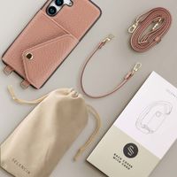 Selencia Coque de télephone Sera avec cordon et porte-cartes enveloppe Samsung Galaxy S25 / S24 - Old Pink