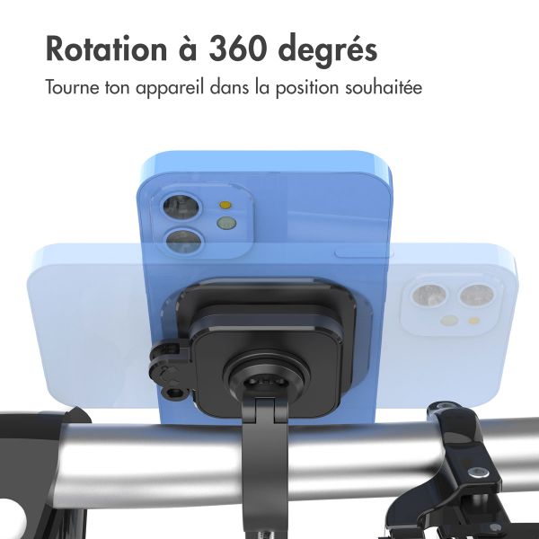 Accezz Support de téléphone EasyLock pour vélo avec coque Apple iPhone 15 Pro - Rotation à 360° - Noir