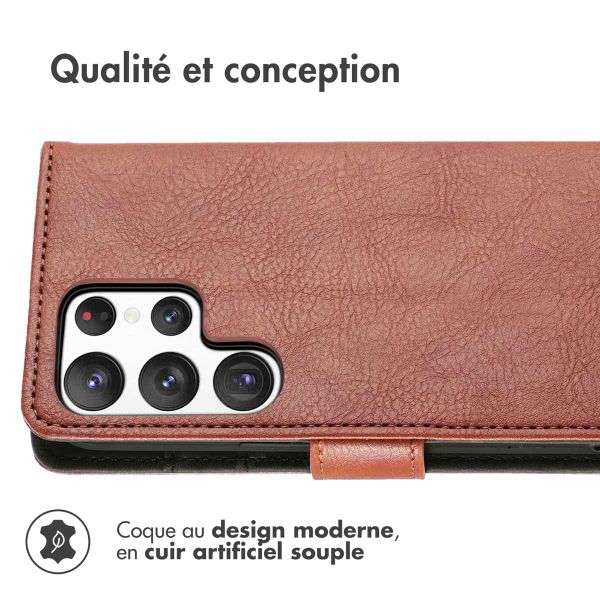 imoshion Étui de télephone portefeuille de luxe Samsung Galaxy S23 Ultra - Marron