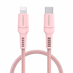 imoshion ﻿Câble Lightning vers USB-C - Non MFi - Textile tressé - 1 mètre - Rose