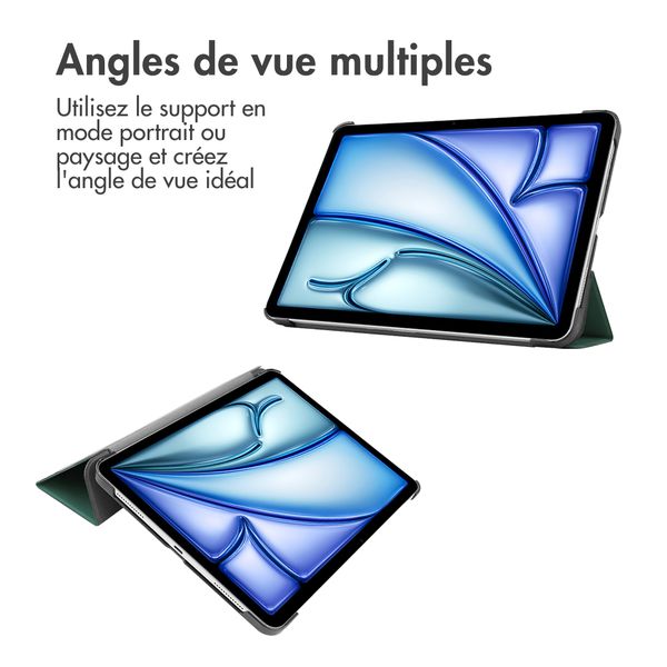 imoshion Coque tablette Trifold Apple iPad Air 13 pouces (2026) M4 / (2025) M3 / (2024) M2 - Vert foncé