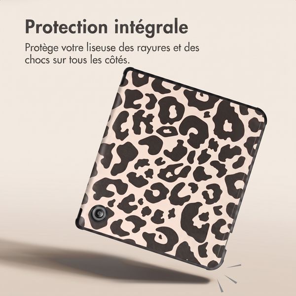 imoshion Étui de liseuse portefeuille design Pliable Kobo Libra Colour - Leopard