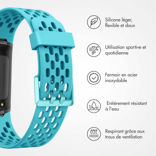 imoshion Bracelet sport en silicone avec boucle Fitbit Charge 5 / 6 - Turquoise