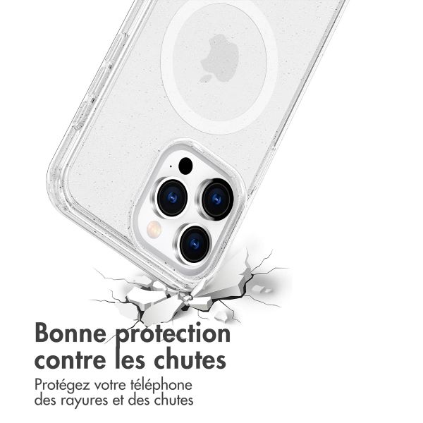 imoshion Coque Pailletée avec MagSafe Apple iPhone 15 Pro Max - Paillettes Transparent